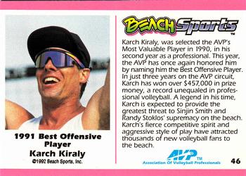1992 Beach Sports #46 1991 Best Offensive Player - Karch Kiraly Back